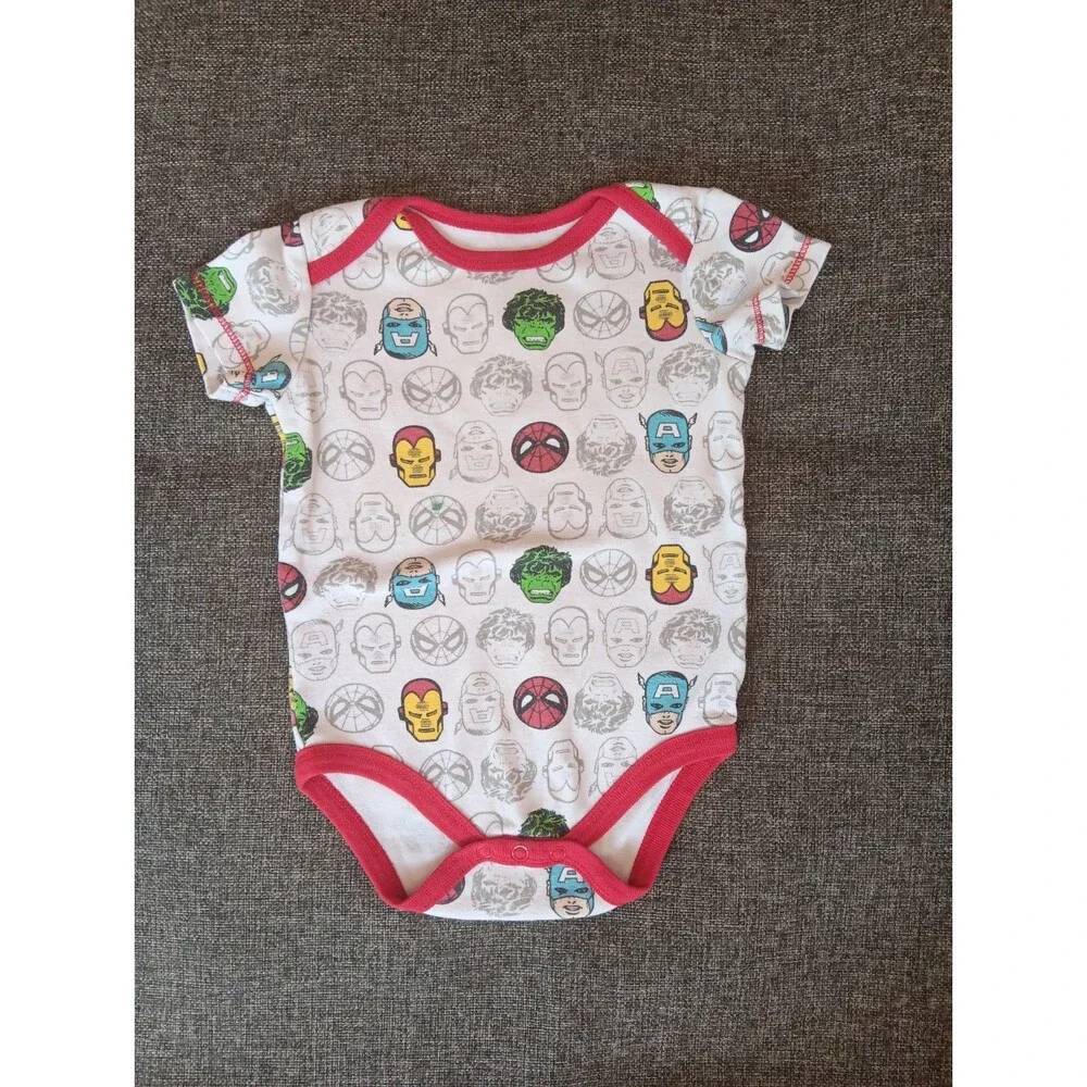 Marvel Shirt 12 Months Boys Super Hero Boy baby Short sleeve white Red